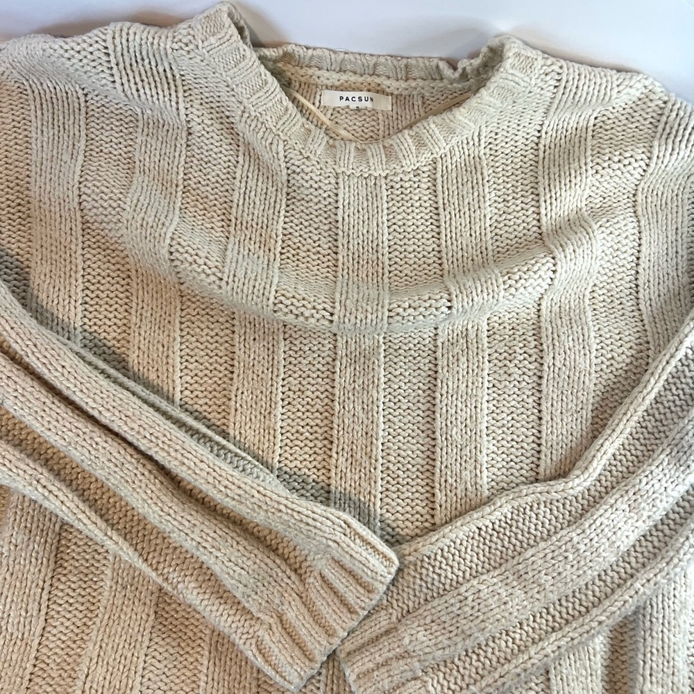 PacSun Beige Cable Knit Sweater